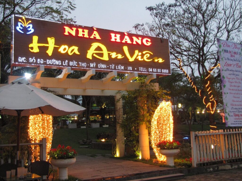 Nhà Hàng Hoa An Viên - nhà hàng tổ chức sự kiện ngoài trời tốt nhất ở Hà Nội
