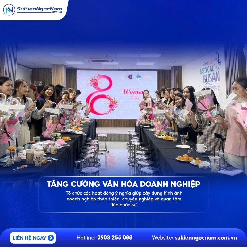 tổ chức sự kiện mừng ngày quốc tế phụ nữ