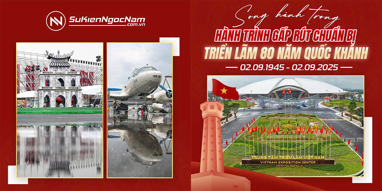 Không gian trưng bày tại Triển lãm 80 năm Quốc khánh 2/9