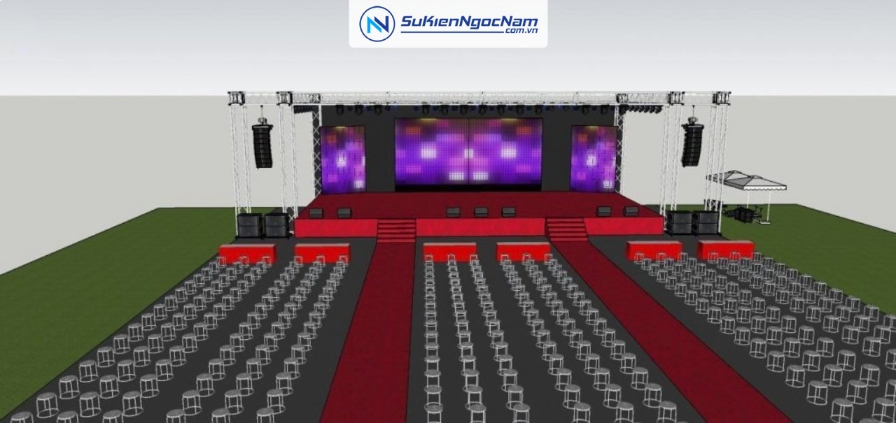 thiết kế 3D sân khấu hội nghị