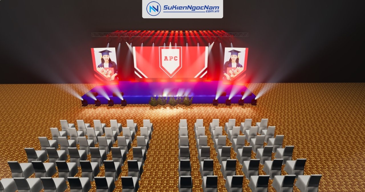 thiết kế 3D sân khấu hội nghị