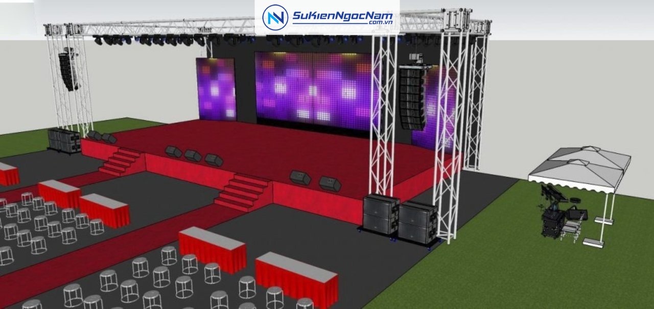 thiết kế 3D sân khấu hội nghị