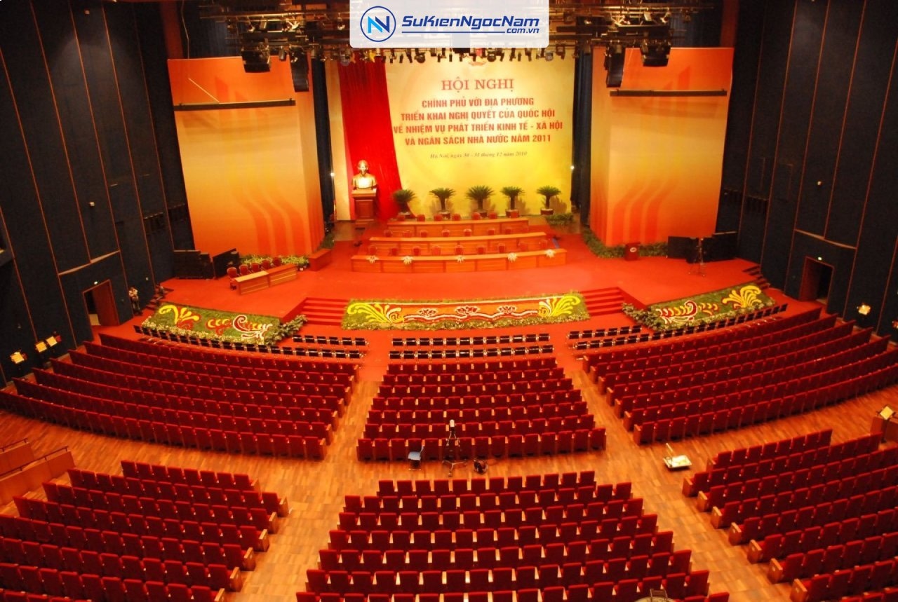 thiết kế 3D sân khấu hội nghị